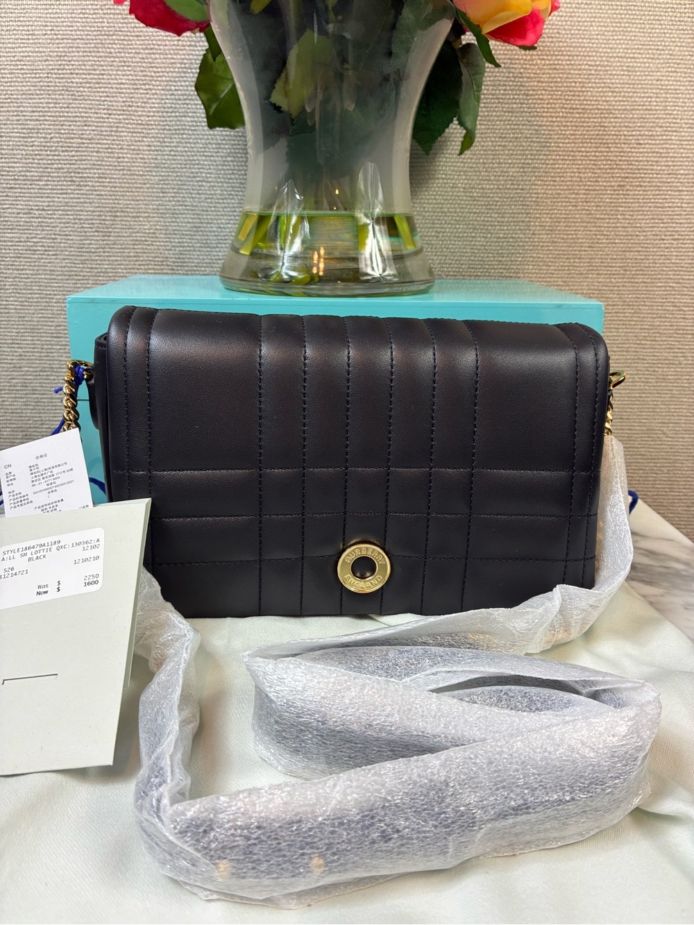 Burberry Black Quilted Leather Small Lottie Crossbody Bag - NWT $2250 Retail